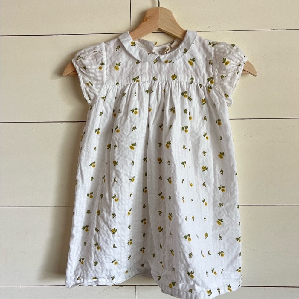 White Floral Kids Dress